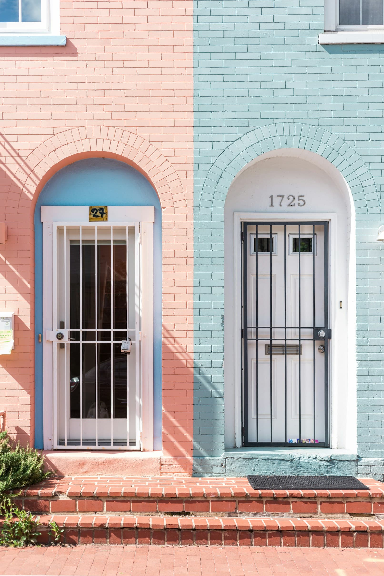 Modern house doors with contrasting colors